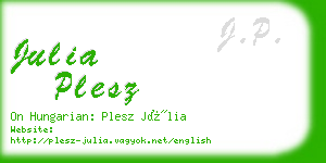 julia plesz business card